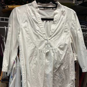 250 Valencia Bib Cotton Blouse 3/4 Sleeves